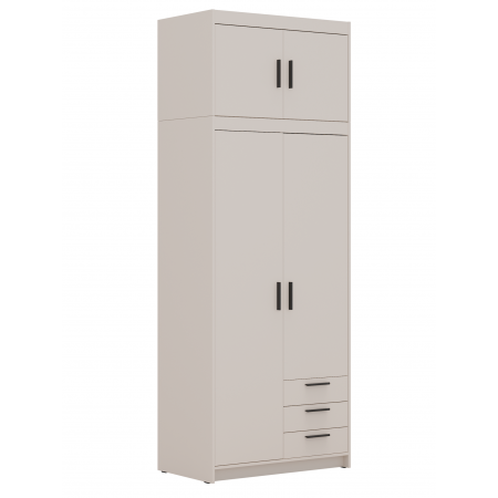 Szafa z nadstawką szufladami 90 cm uchylna 2D TRINO beż piaskowy